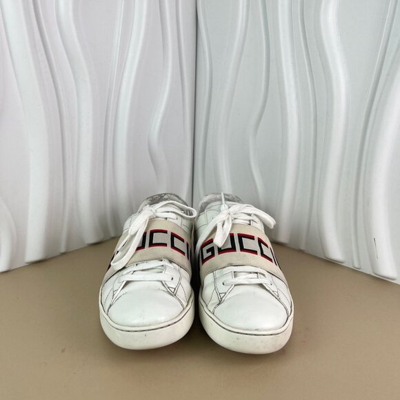 Gucci Womens White & Red Logo Webbing Low-Top Sneakers Size 36.5 - Picture 8 of 9